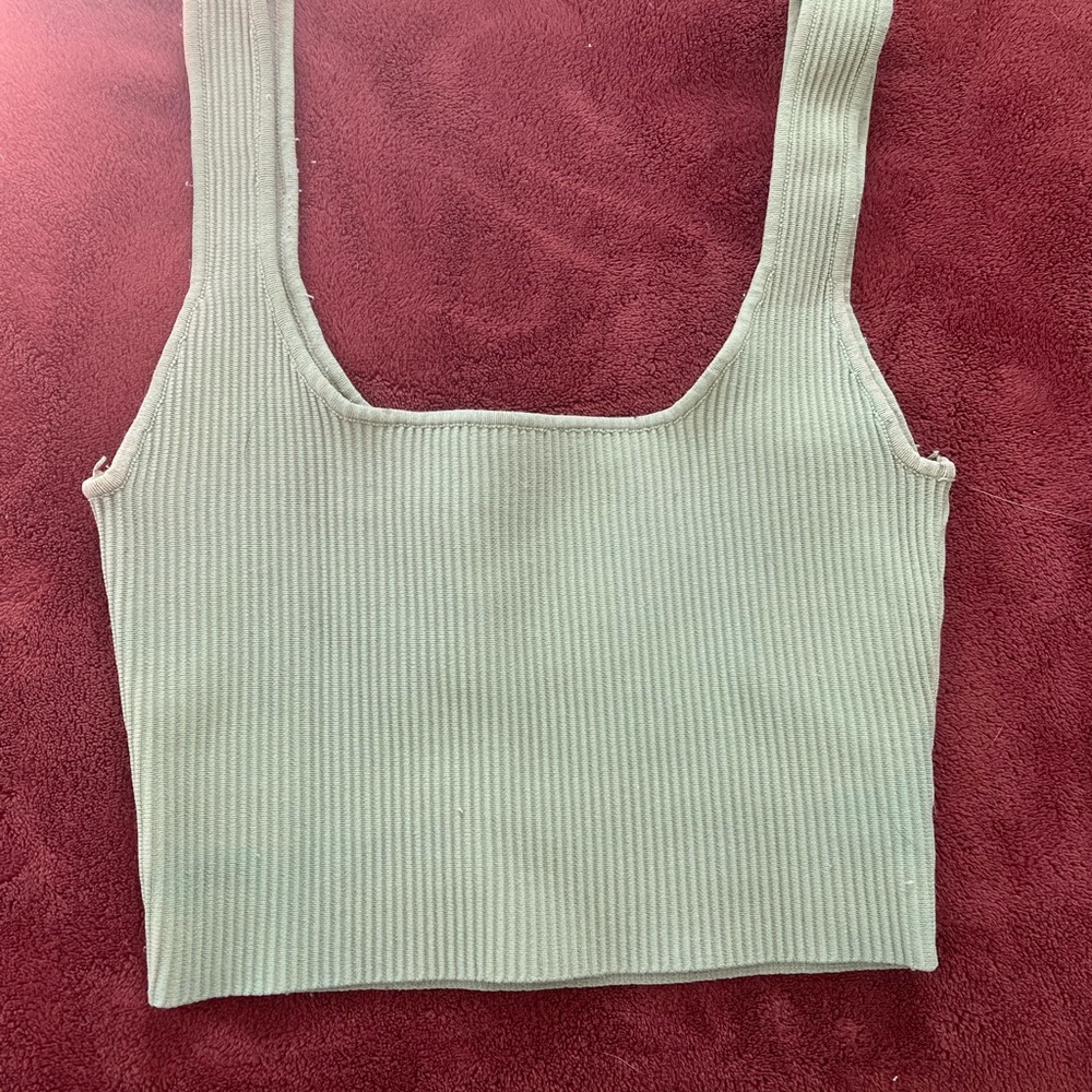 Green crop top